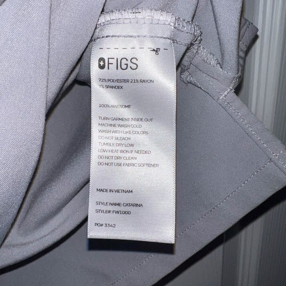 Figs Catarina One-Pocket Scrub Top Light Grey Size S - Picture 3 of 6